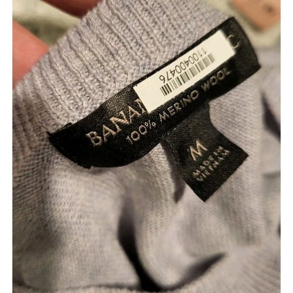 Banana Republic 100% Merino Wool Lightweight Crew Neck Sweater Lt Purple Sz M - Picture 5 of 5